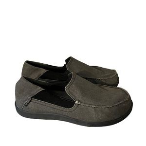 Crocs Canvas Slip On Boat Casual Charcoal Gray Loafers 204025